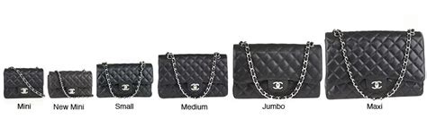 chanel classic bags sizes